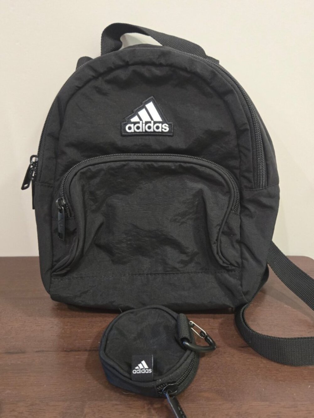 Adidas Mini Backpack - Black With Detachable Pouch